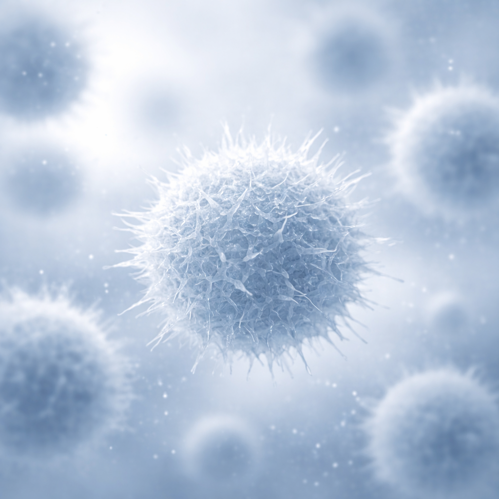 Diffuse spherical forms with soft depth and sterile appearance.